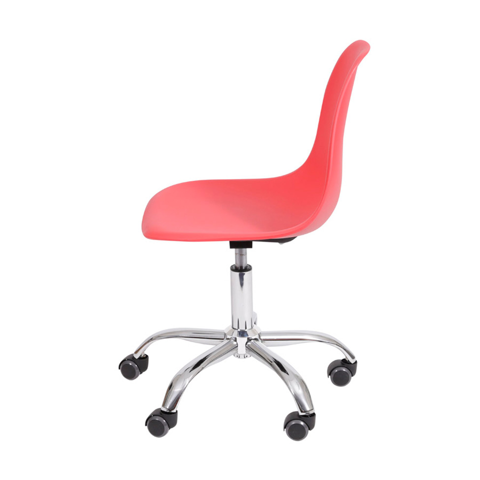 Conjunto com 2 Cadeiras DKR com Rodízios Vermelho e Cromado