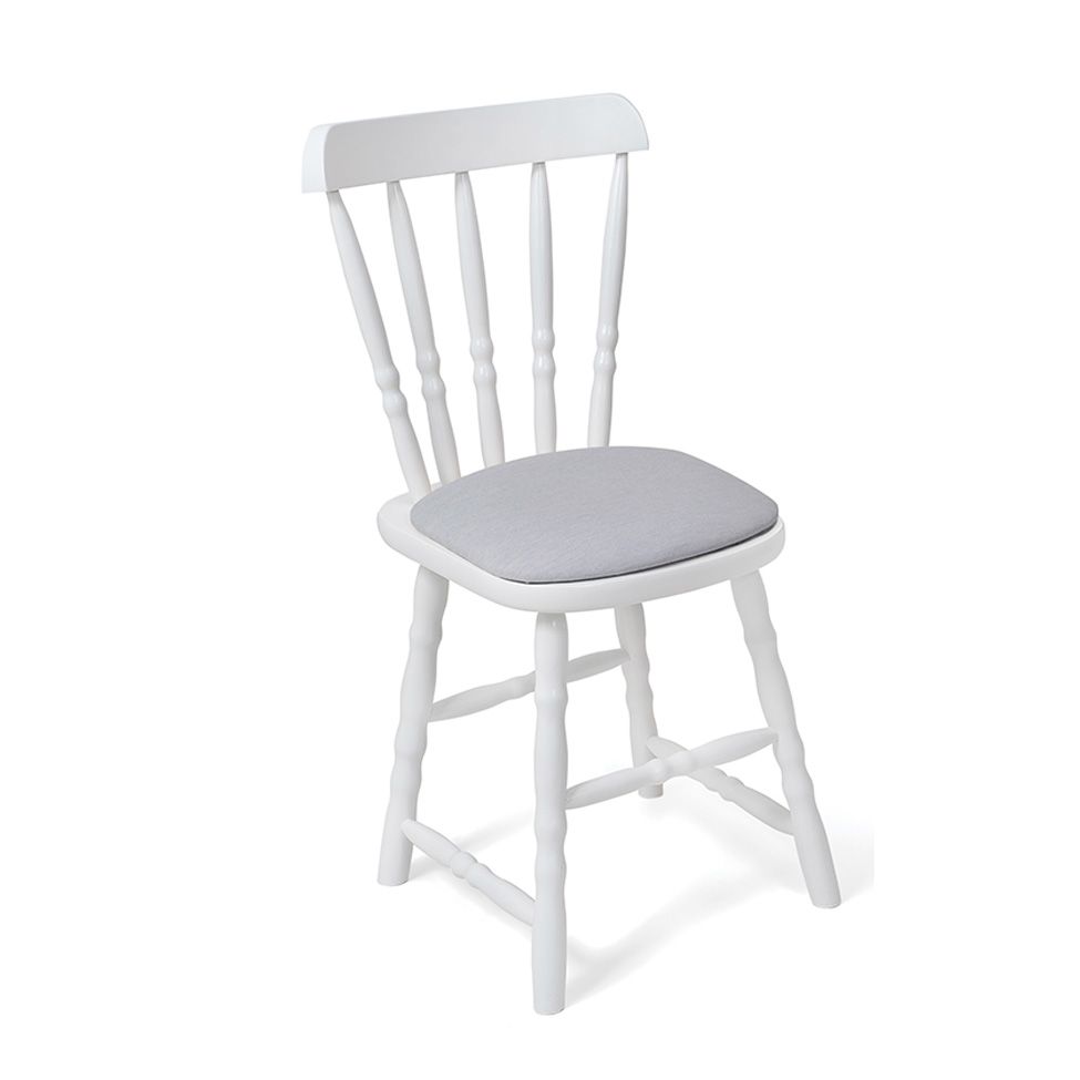 Conjunto com 2 Cadeiras Dalas Linho Cinza e Branco