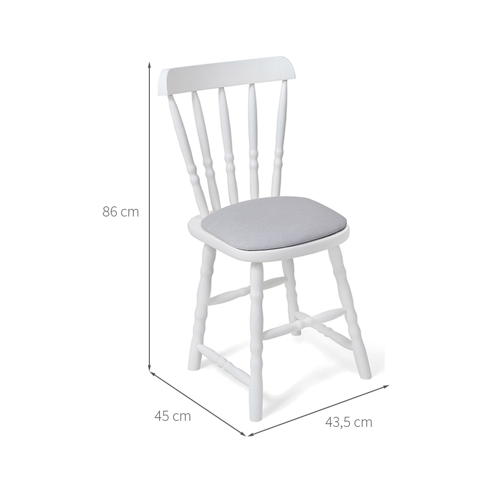 Conjunto com 2 Cadeiras Dalas Linho Cinza e Branco