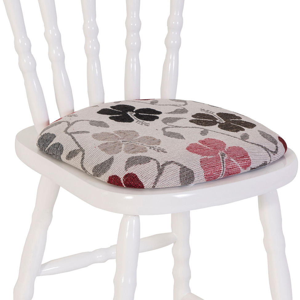 Conjunto com 2 Cadeiras Dalas Poliéster Florido e Branco
