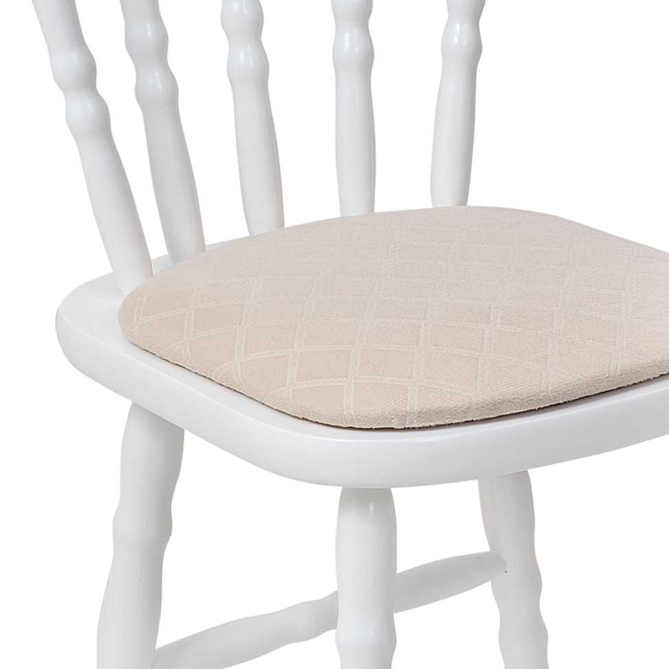 Conjunto com 2 Cadeiras Dalas Veludo Bege e Branco