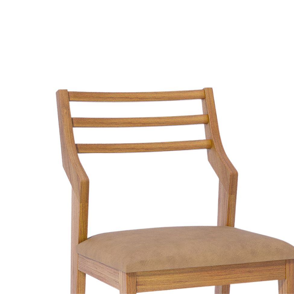 Conjunto com 2 Cadeiras Damasco Revestimento Sintético Kaki e Madeira