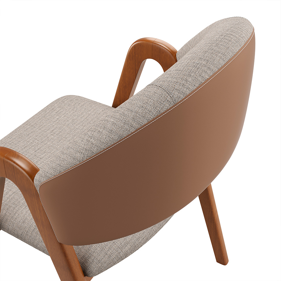 Conjunto com 2 Cadeiras Duna Linho Cinza e Amadeirado