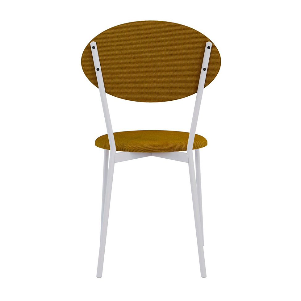 Conjunto com 2 Cadeiras Elipse Poliéster Amarelo e Branco