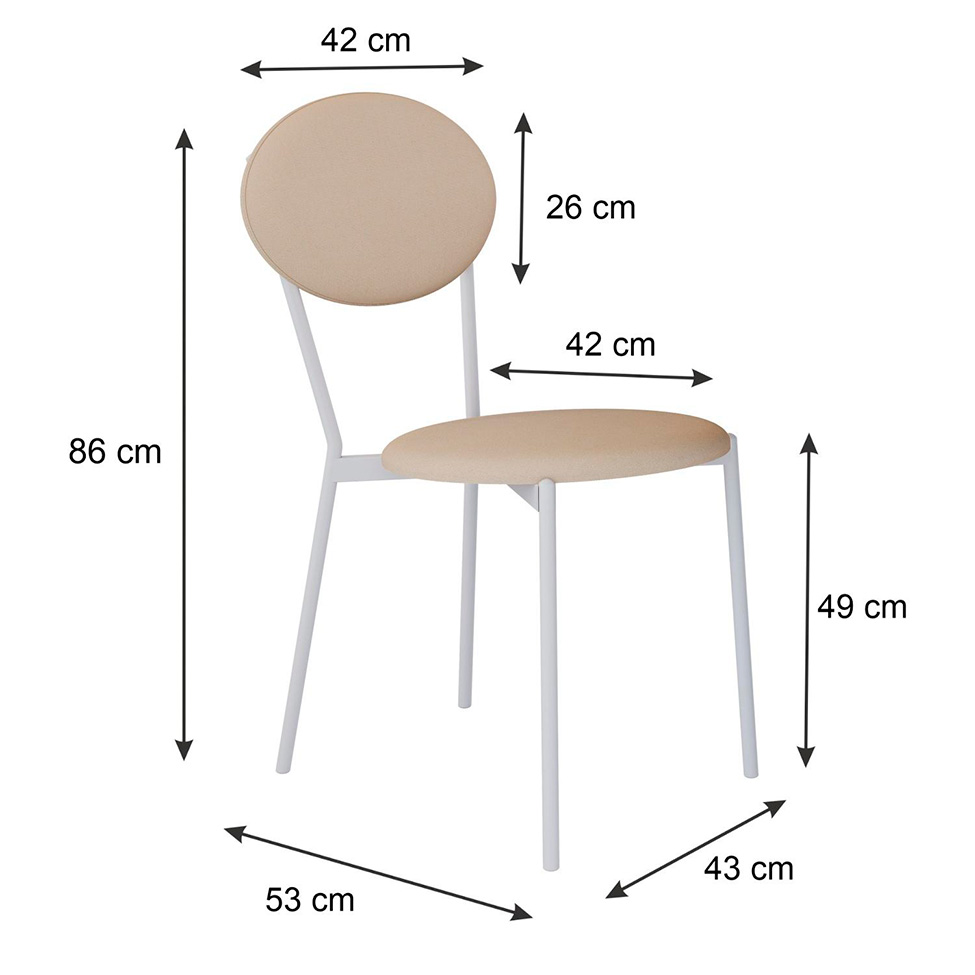 Conjunto com 2 Cadeiras Elipse Poliéster Areia e Branco