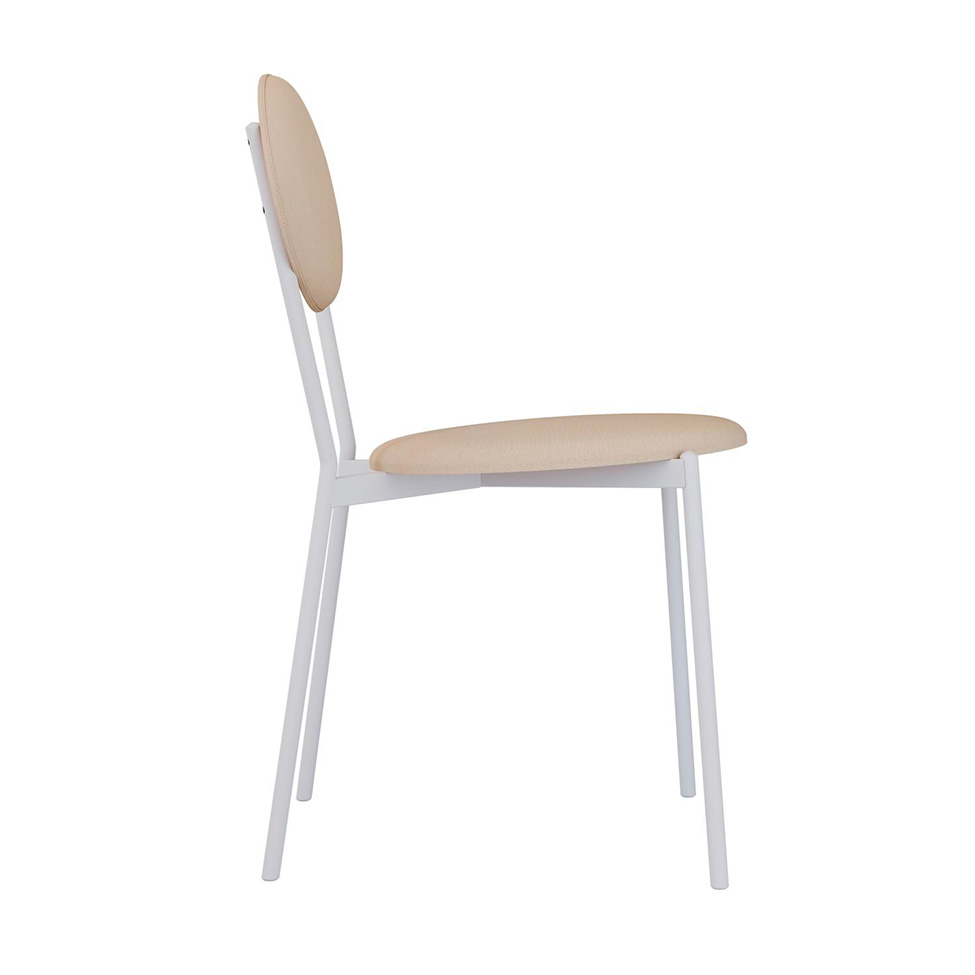 Conjunto com 2 Cadeiras Elipse Poliéster Areia e Branco