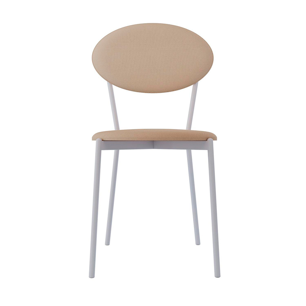 Conjunto com 2 Cadeiras Elipse Poliéster Areia e Branco
