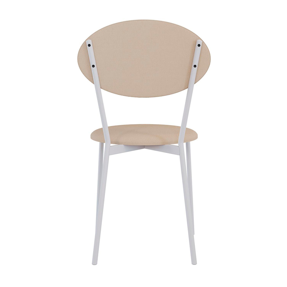 Conjunto com 2 Cadeiras Elipse Poliéster Areia e Branco