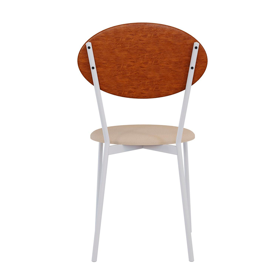 Conjunto com 2 Cadeiras Elipse Poliéster Areia e Caramelo com Branco