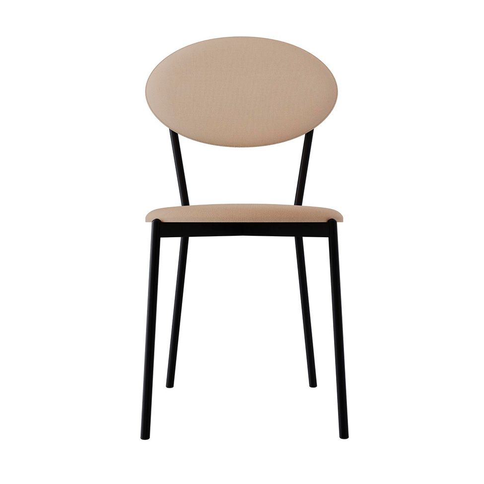 Conjunto com 2 Cadeiras Elipse Poliéster Areia e Preto