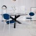 Conjunto com 2 Cadeiras Elipse Poliéster Azul e Branco