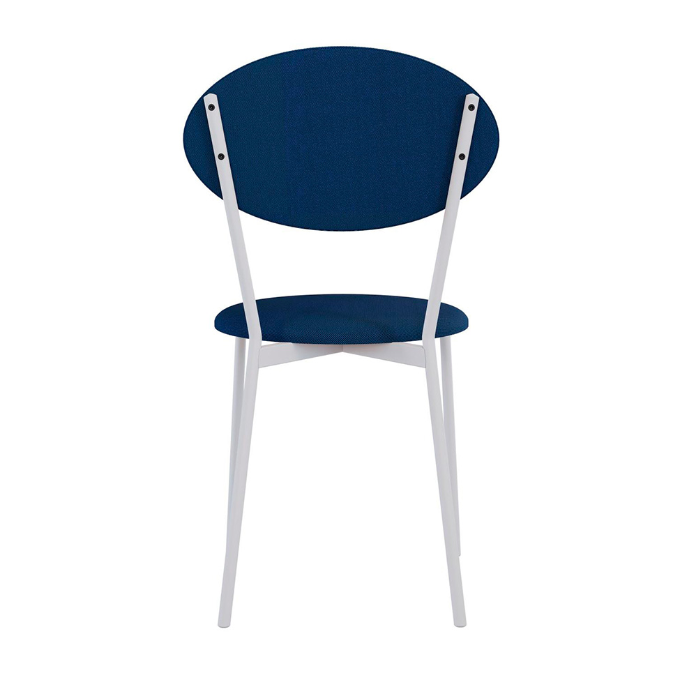 Conjunto com 2 Cadeiras Elipse Poliéster Azul e Branco