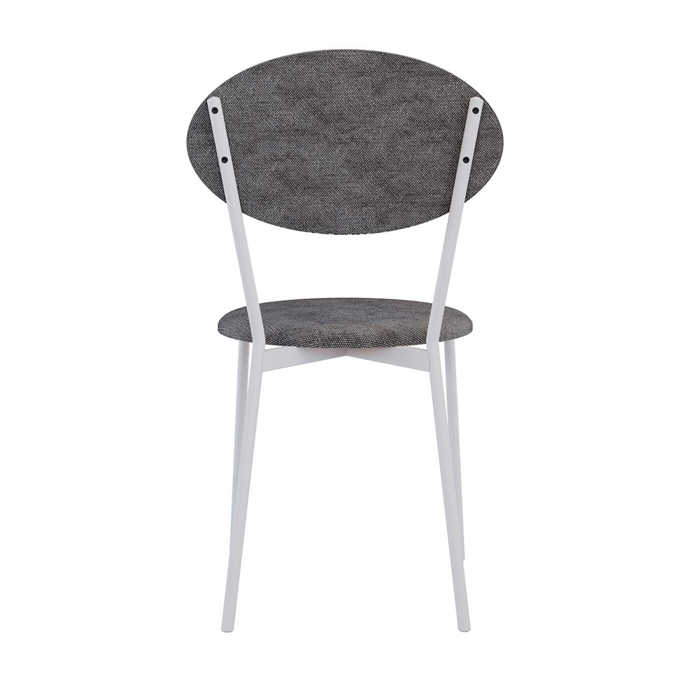 Conjunto com 2 Cadeiras Elipse Poliéster Prata e Branco