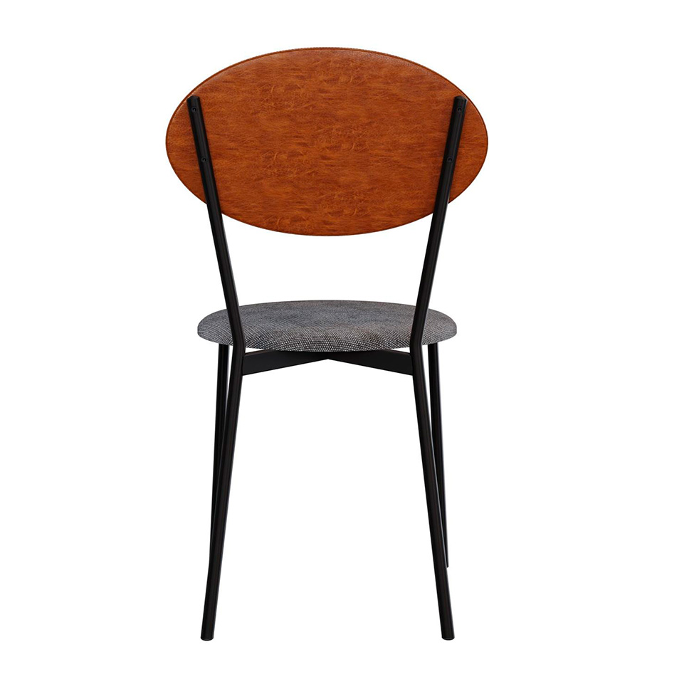 Conjunto com 2 Cadeiras Elipse Poliéster Prata e Caramelo com Preto