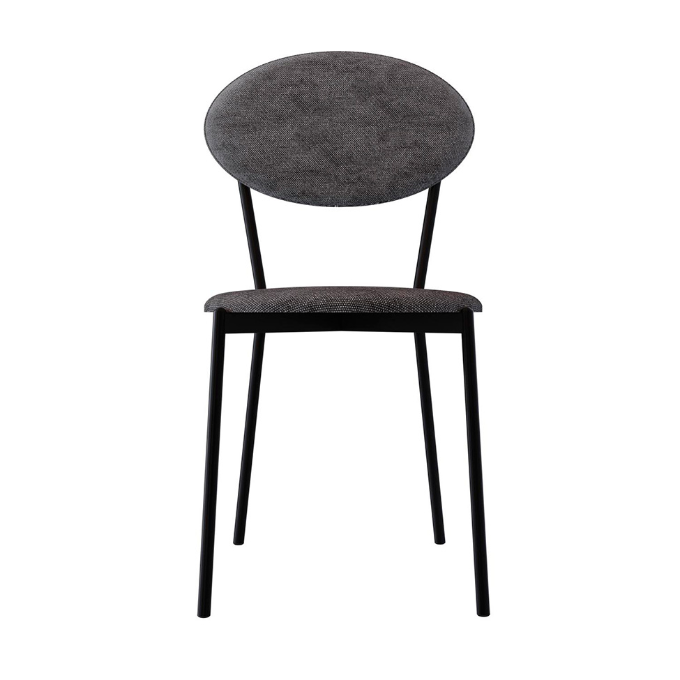 Conjunto com 2 Cadeiras Elipse Poliéster Prata e Preto