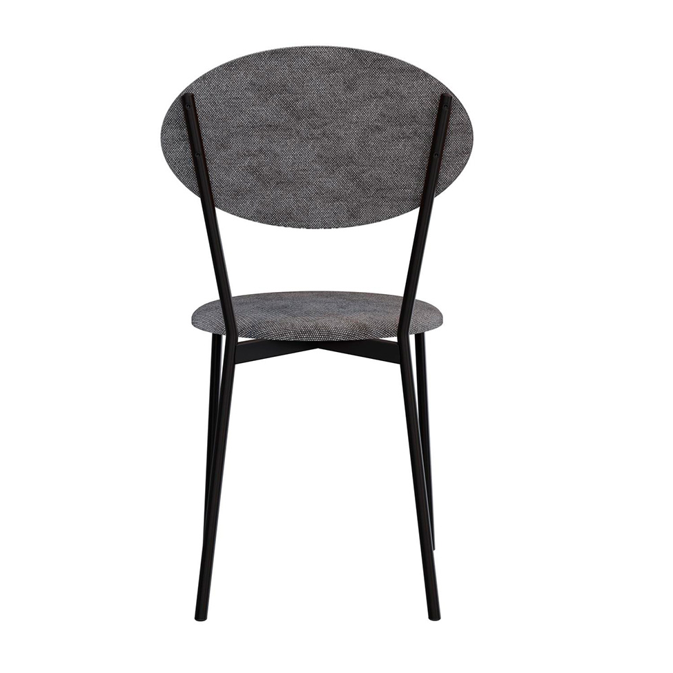 Conjunto com 2 Cadeiras Elipse Poliéster Prata e Preto