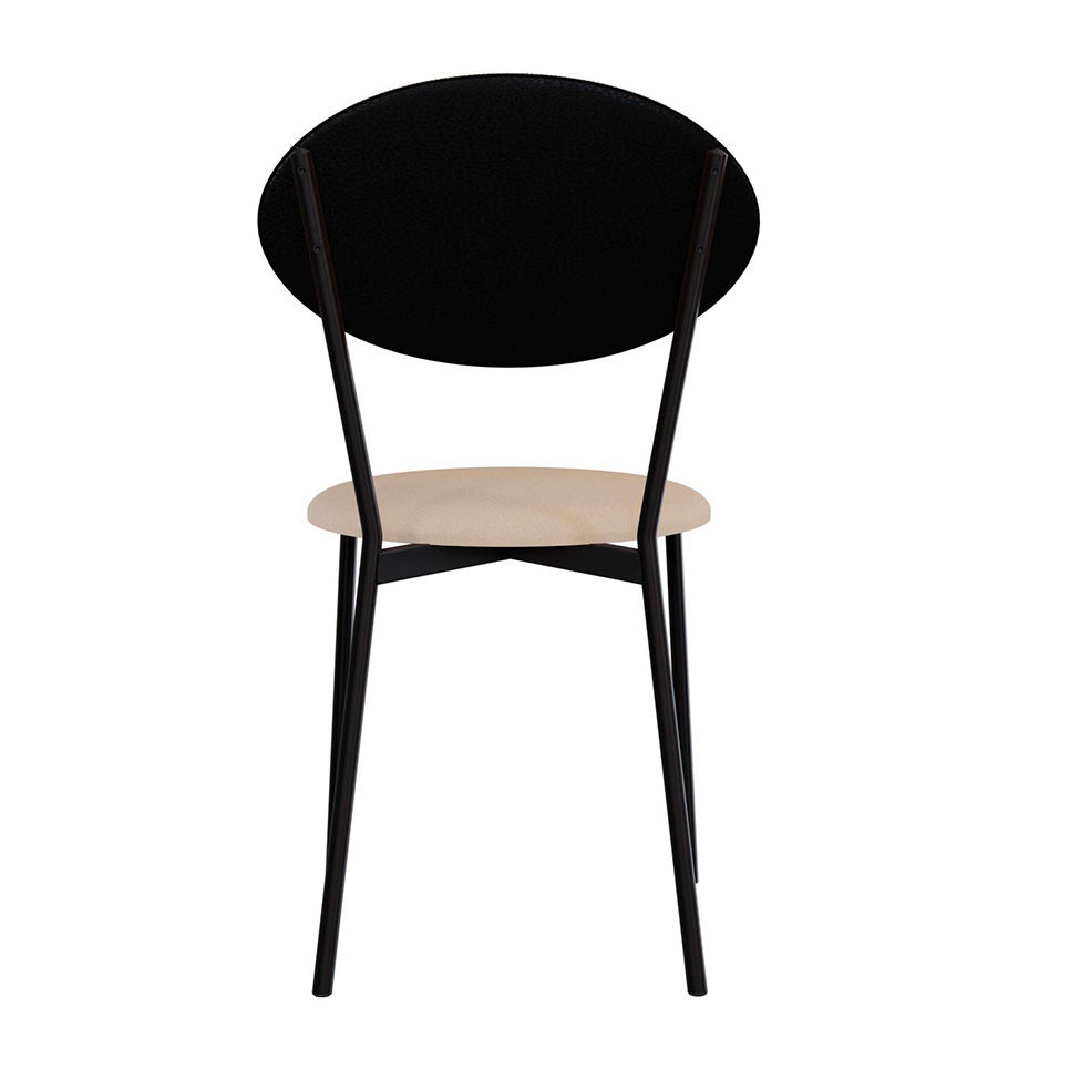 Conjunto com 2 Cadeiras Elipse Poliéster Preto e Areia