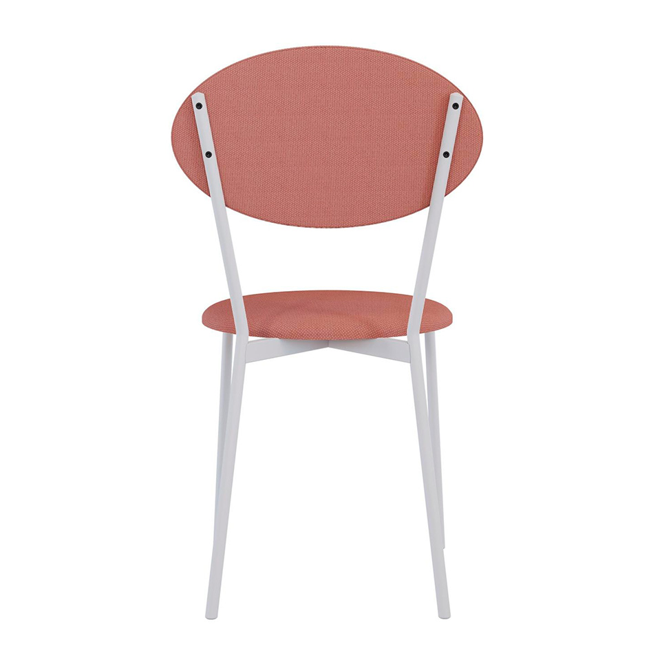 Conjunto com 2 Cadeiras Elipse Poliéster Rosa e Branco