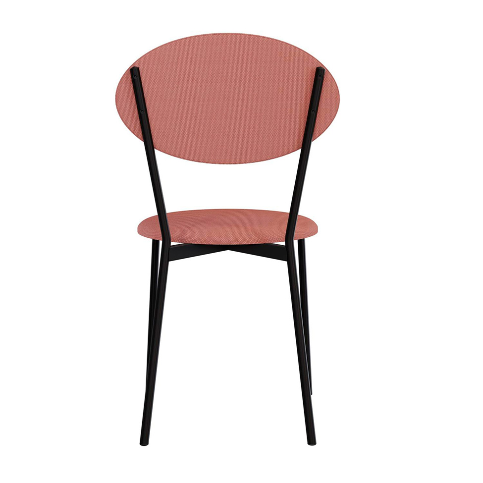 Conjunto com 2 Cadeiras Elipse Poliéster Rosa e Preto