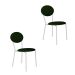 Conjunto com 2 Cadeiras Elipse Poliéster Verde Musgo e Branco