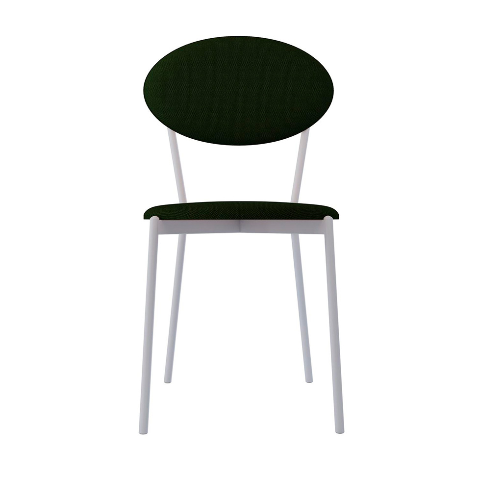 Conjunto com 2 Cadeiras Elipse Poliéster Verde Musgo e Branco