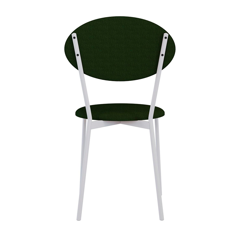 Conjunto com 2 Cadeiras Elipse Poliéster Verde Musgo e Branco