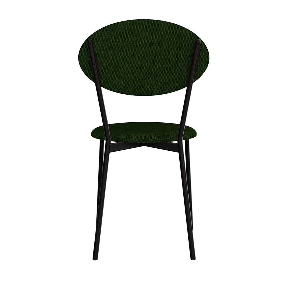 Conjunto com 2 Cadeiras Elipse Poliéster Verde Musgo e Preto