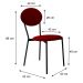 Conjunto com 2 Cadeiras Elipse Poliéster Vermelho e Preto