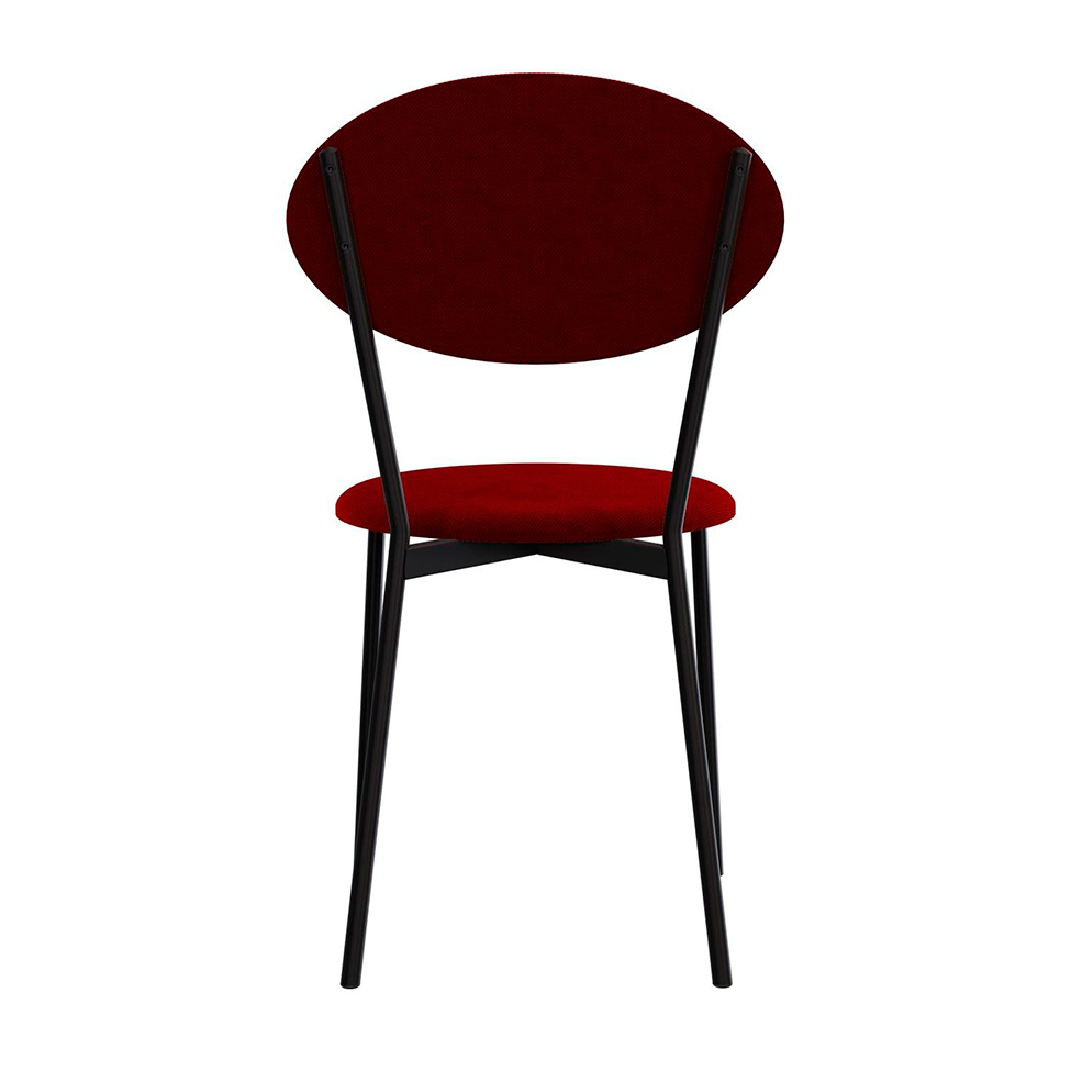 Conjunto com 2 Cadeiras Elipse Poliéster Vermelho e Preto