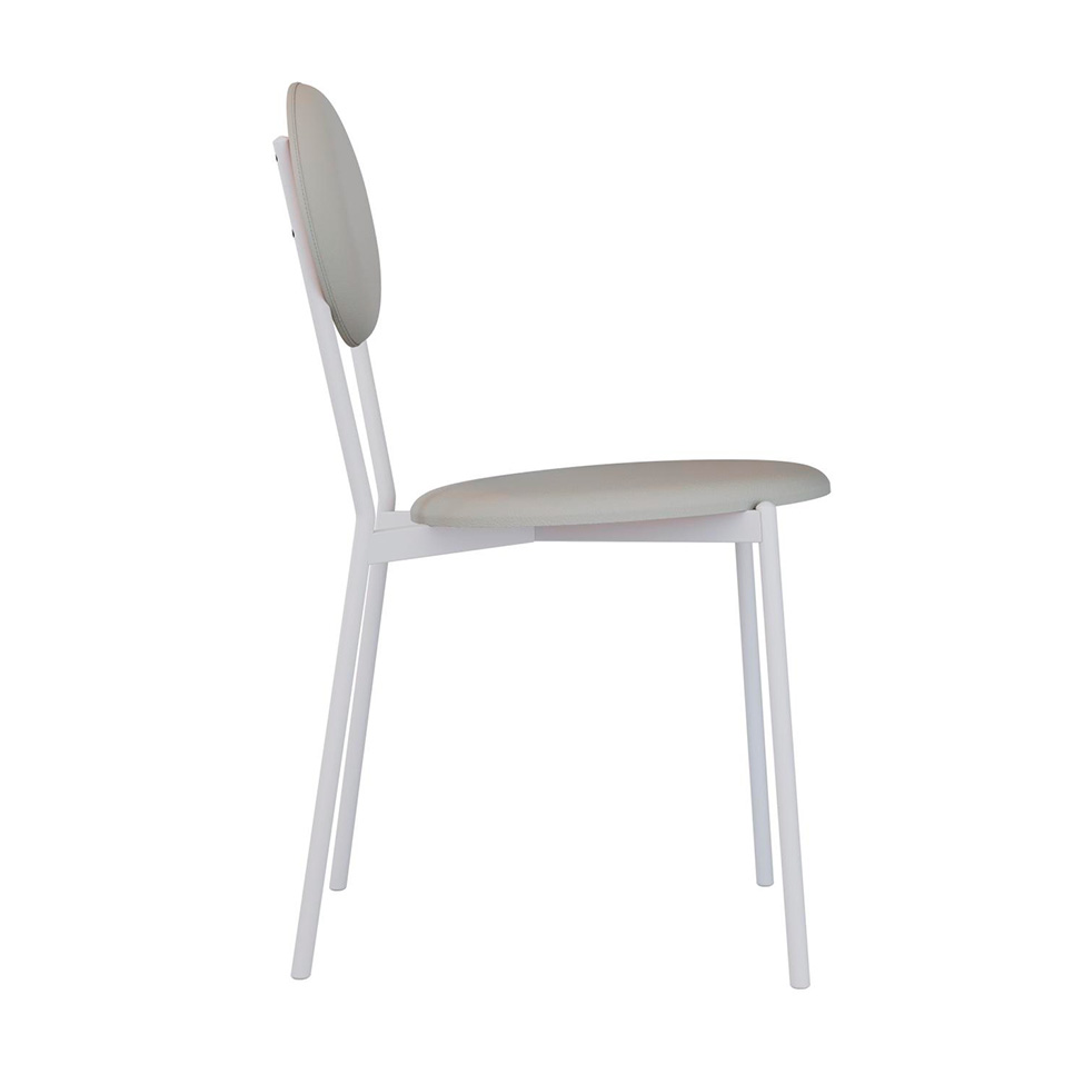 Conjunto com 2 Cadeiras Elipse Revestimento Sintético Cinza Claro e Branco