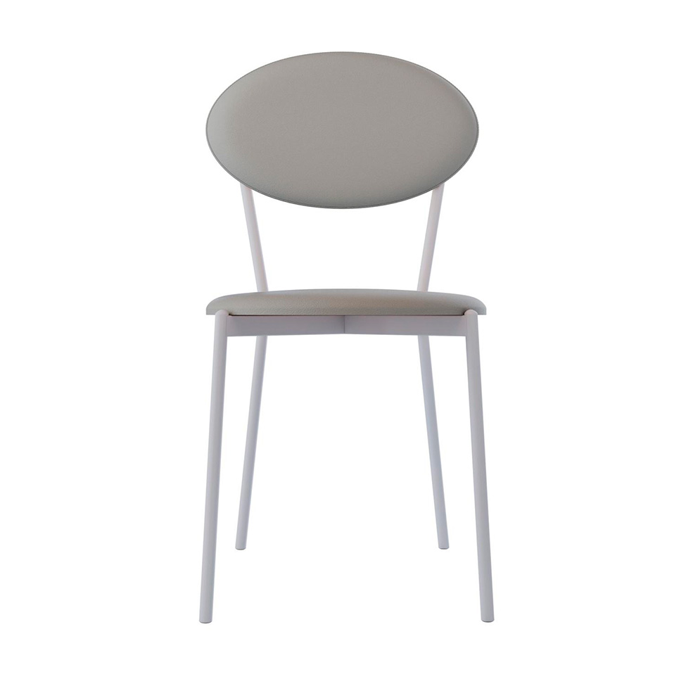 Conjunto com 2 Cadeiras Elipse Revestimento Sintético Cinza Claro e Branco