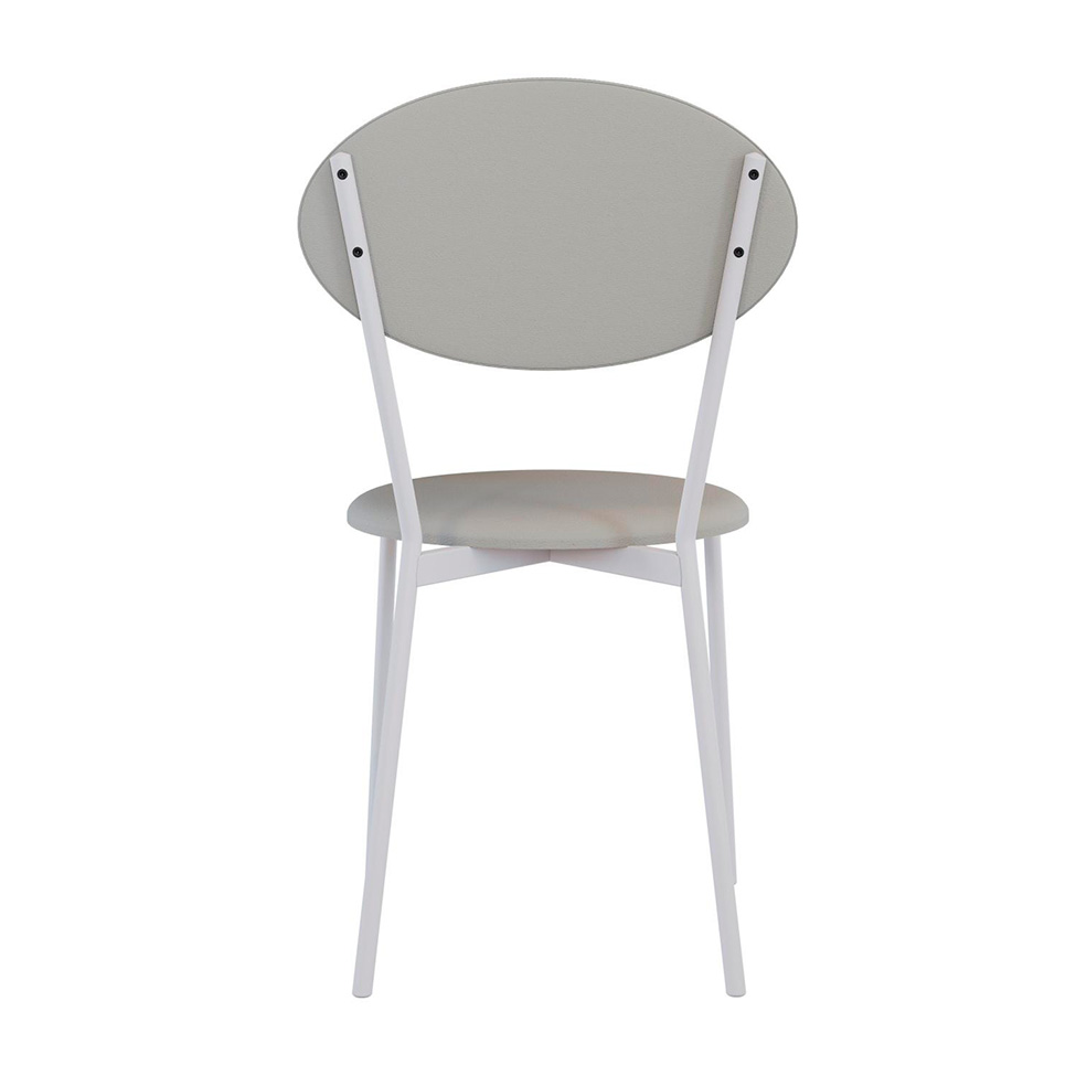 Conjunto com 2 Cadeiras Elipse Revestimento Sintético Cinza Claro e Branco