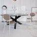 Conjunto com 2 Cadeiras Elipse Revestimento Sintético Cinza e Branco