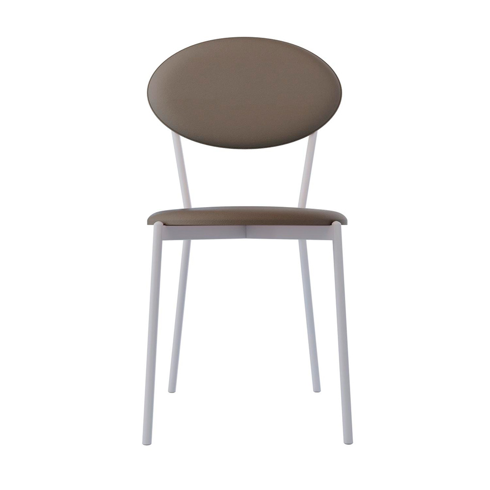 Conjunto com 2 Cadeiras Elipse Revestimento Sintético Cinza e Branco