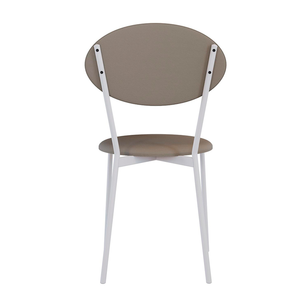 Conjunto com 2 Cadeiras Elipse Revestimento Sintético Cinza e Branco