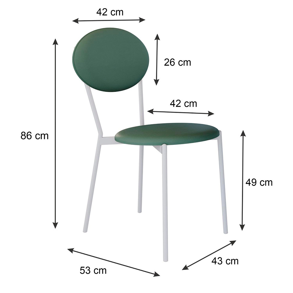 Conjunto com 2 Cadeiras Elipse Revestimento Sintético Verde e Branco