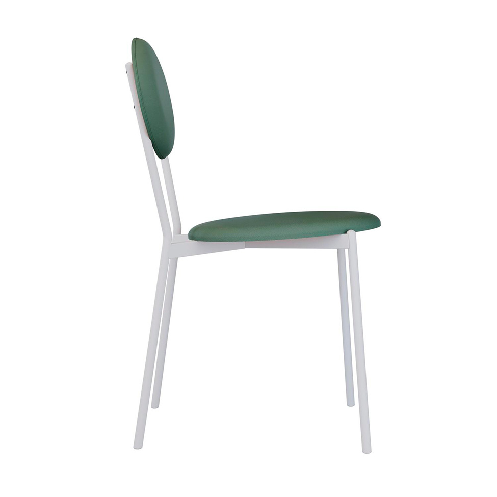 Conjunto com 2 Cadeiras Elipse Revestimento Sintético Verde e Branco
