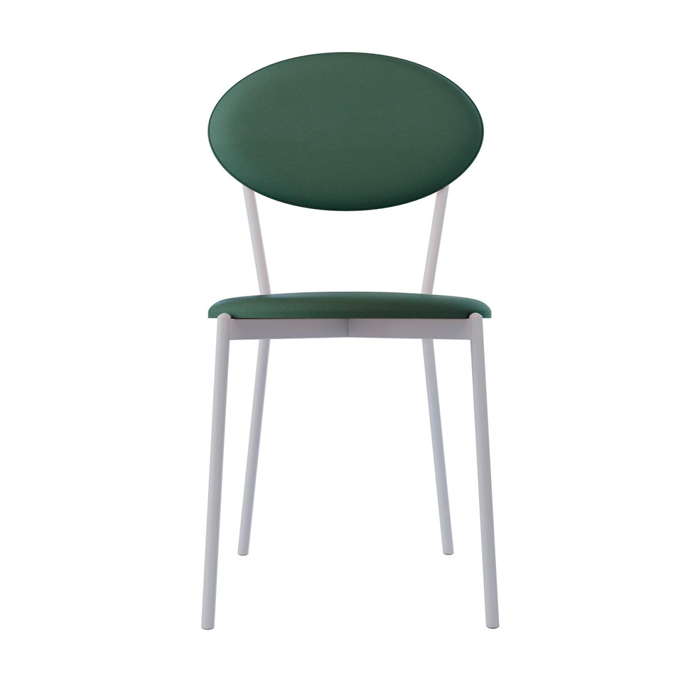 Conjunto com 2 Cadeiras Elipse Revestimento Sintético Verde e Branco