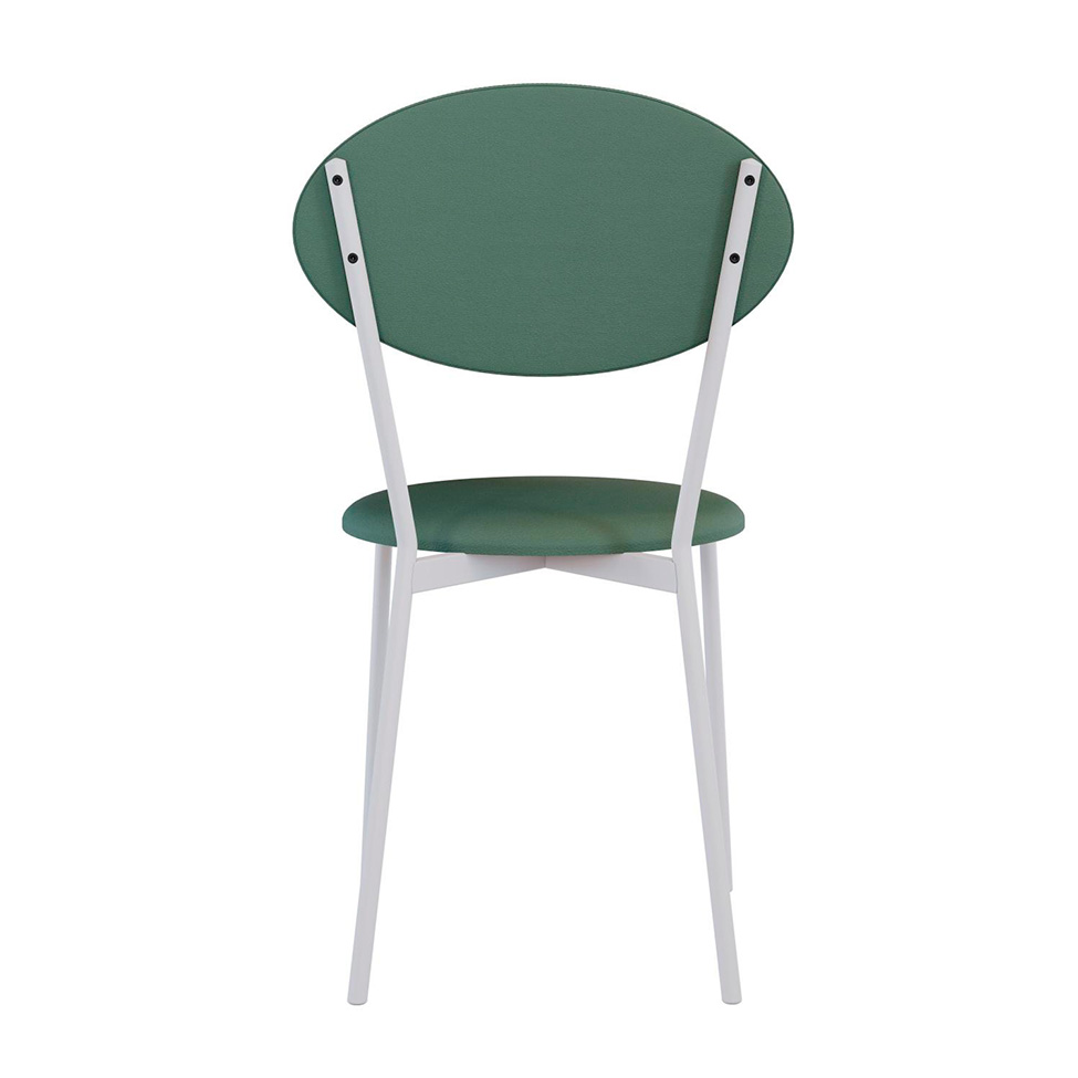 Conjunto com 2 Cadeiras Elipse Revestimento Sintético Verde e Branco