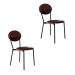 Conjunto com 2 Cadeiras Elipse Revestivemento Sintético Café e Preto