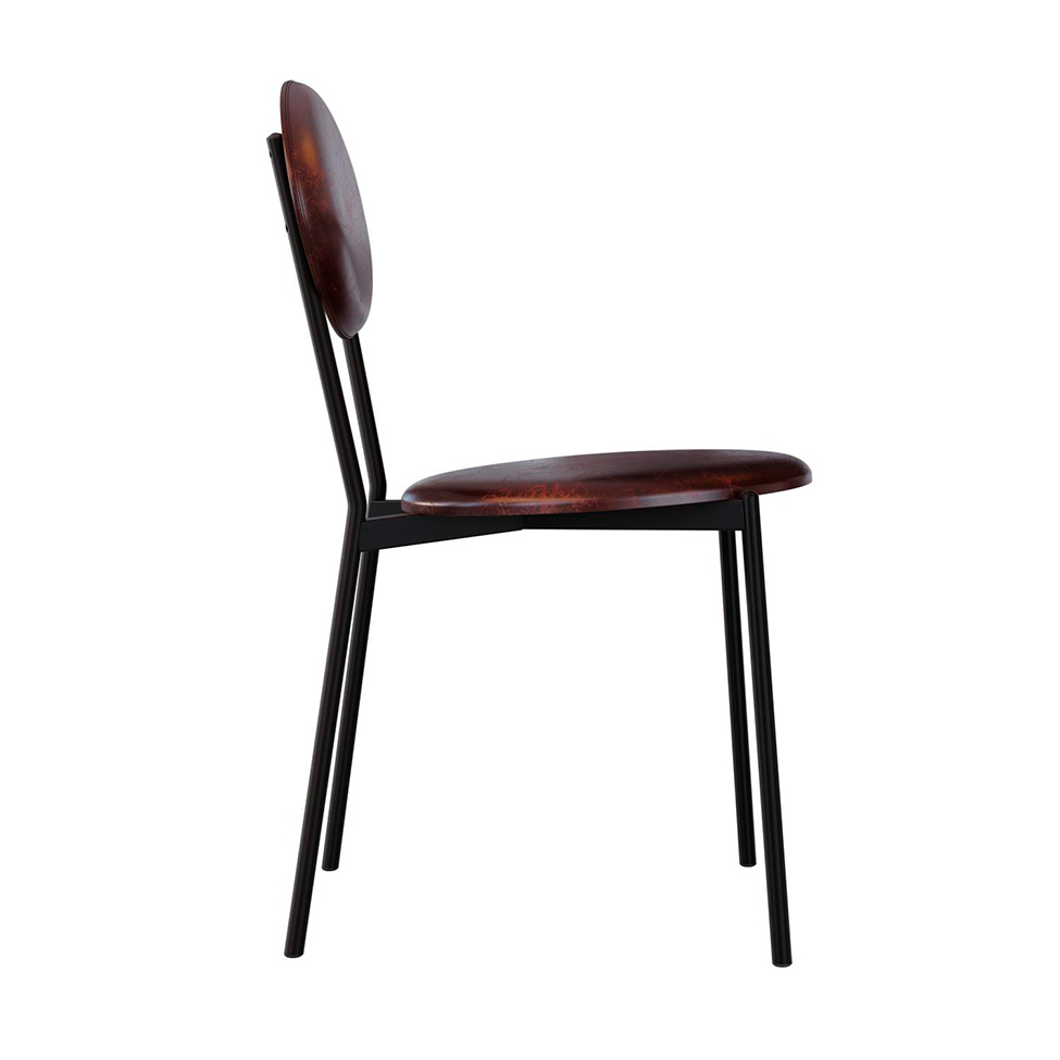 Conjunto com 2 Cadeiras Elipse Revestivemento Sintético Café e Preto