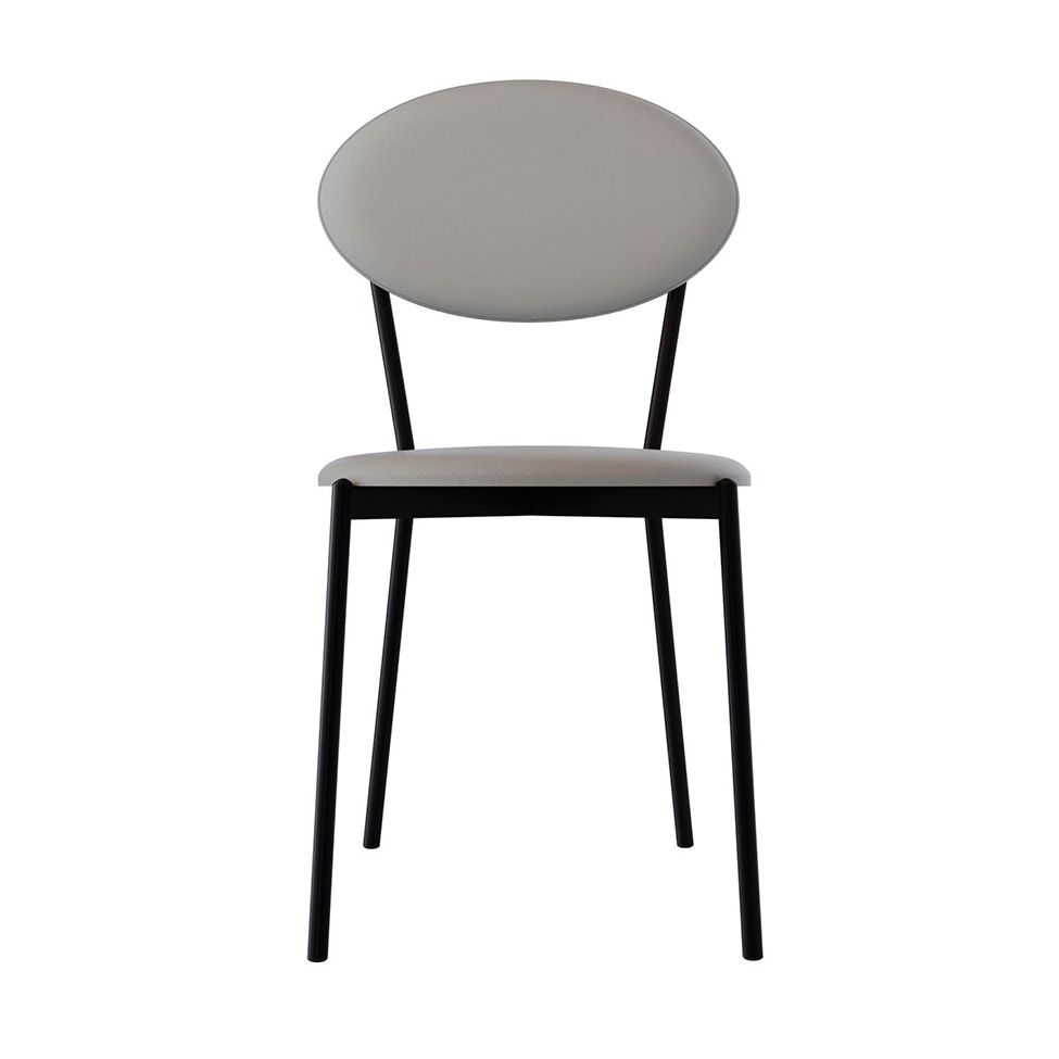 Conjunto com 2 Cadeiras Elipse Revestivemento Sintético Cinza Claro e Preto