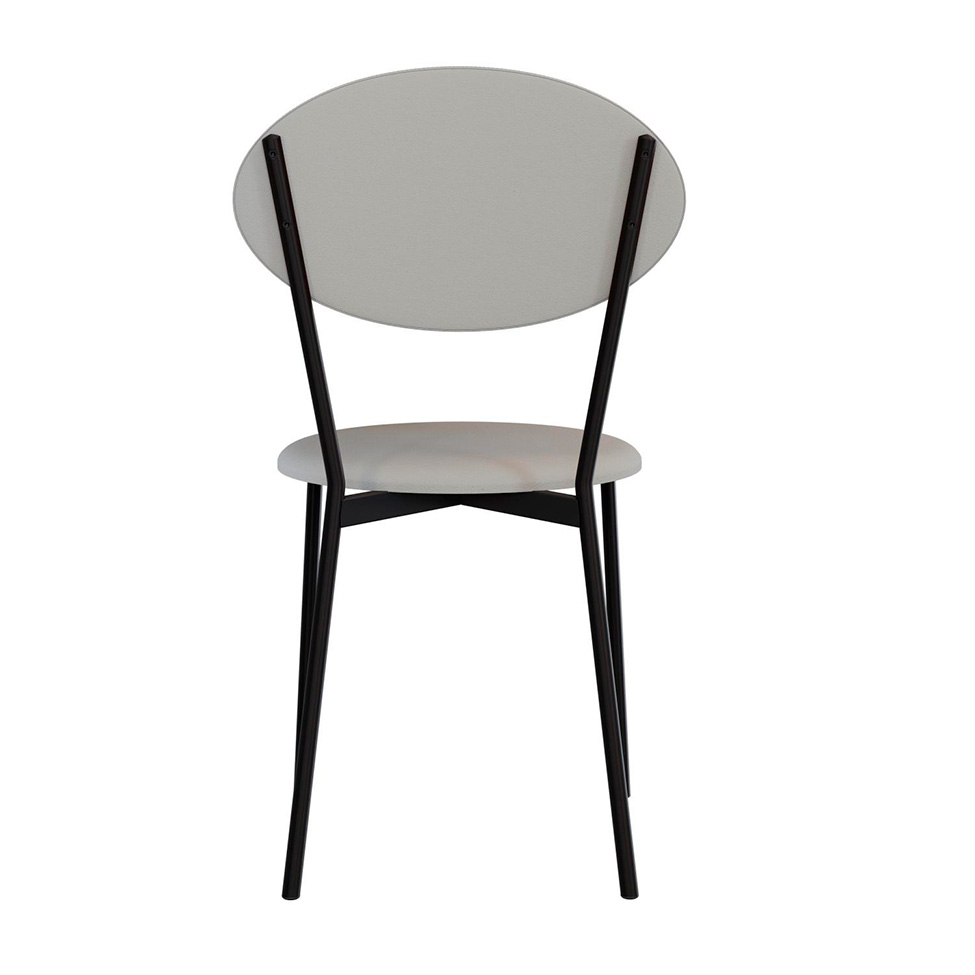 Conjunto com 2 Cadeiras Elipse Revestivemento Sintético Cinza Claro e Preto