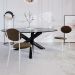 Conjunto com 2 Cadeiras Elipse Veludo Marrom e Branco