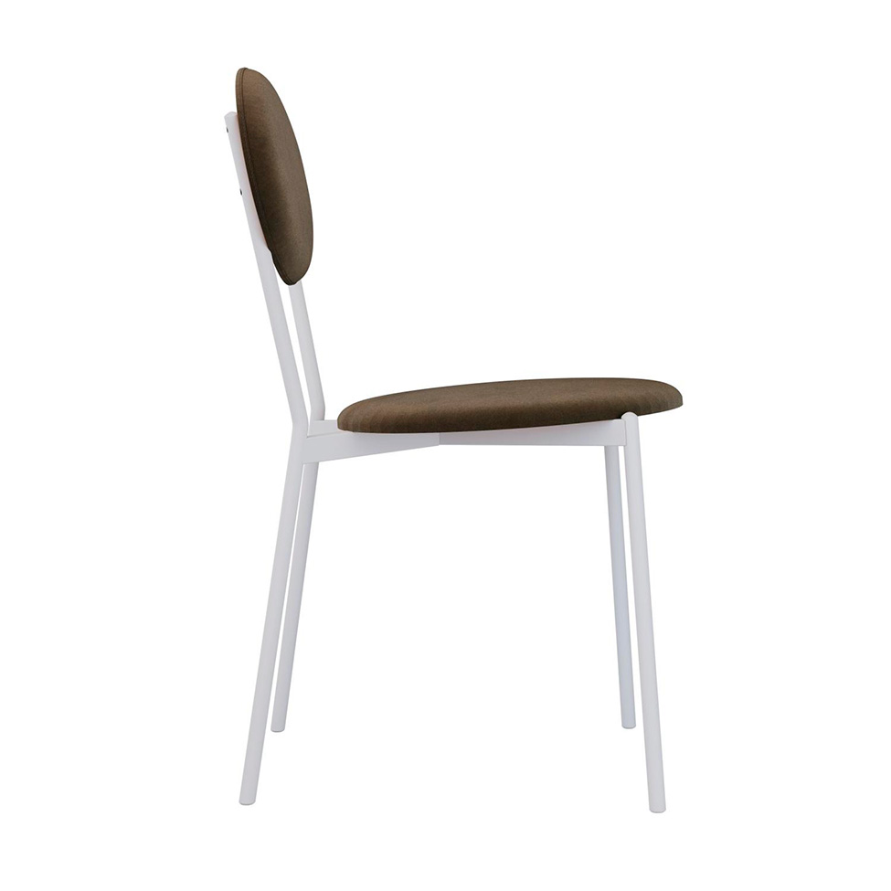 Conjunto com 2 Cadeiras Elipse Veludo Marrom e Branco