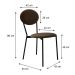 Conjunto com 2 Cadeiras Elipse Veludo Marrom e Preto