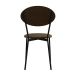 Conjunto com 2 Cadeiras Elipse Veludo Marrom e Preto