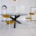 Conjunto com 2 Cadeiras Emília Poliéster Amarelo e Branco