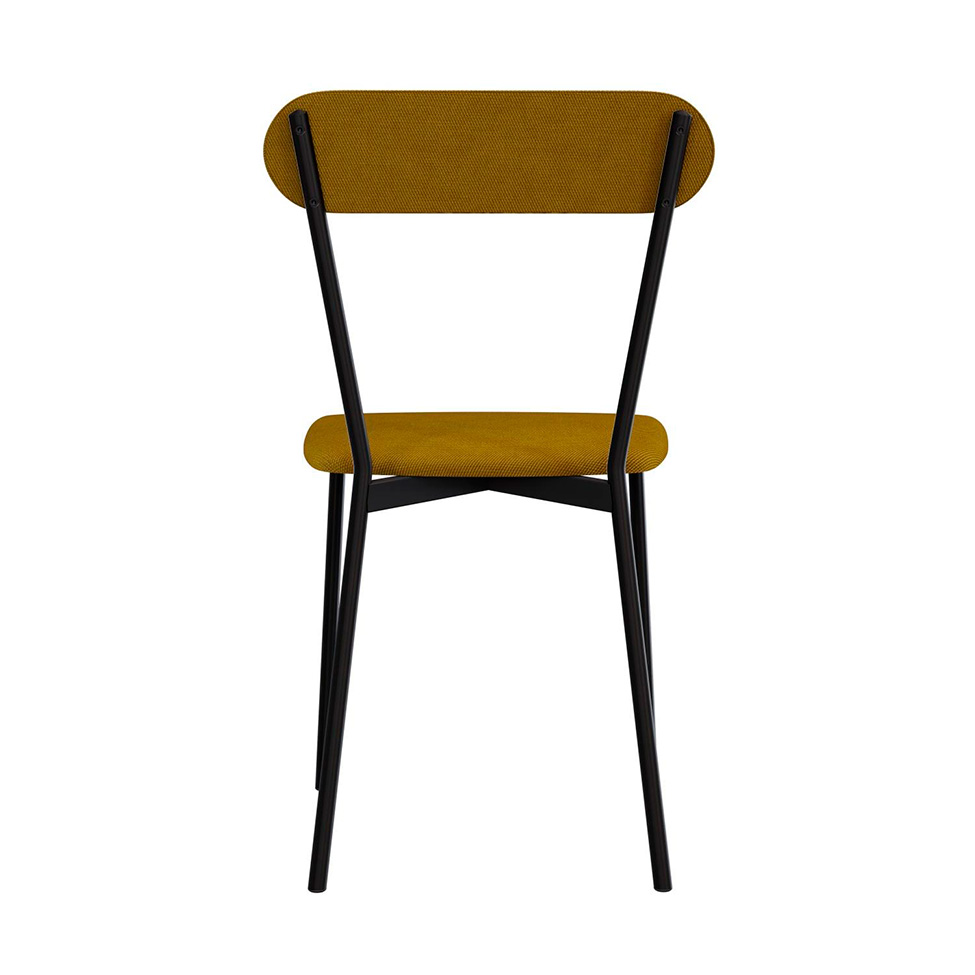 Conjunto com 2 Cadeiras Emília Poliéster Amarelo e Preto