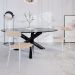Conjunto com 2 Cadeiras Emília Poliéster Areia e Branco
